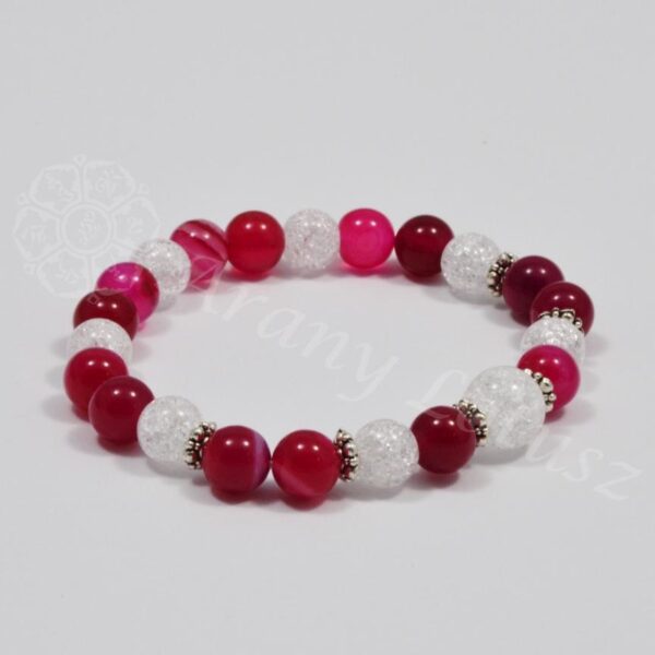 Achát és hegyikristály ásvány karkötő