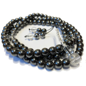 Hematit mala hegyikristály osztókkal SAMADHI mala