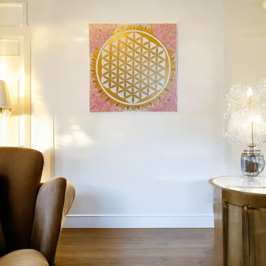 Élet Virága szimbólum festmény (50x50 cm-es) - Image 2