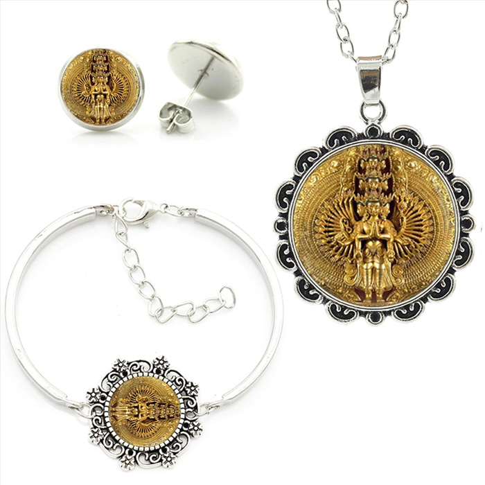 Ezerkarú Csenrézi ékszer szett (3 részes)