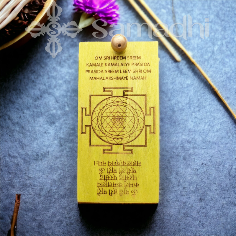 Srí Yantra mandala és mantra gravírozott egyedi kézműves füstölőégető talapzat