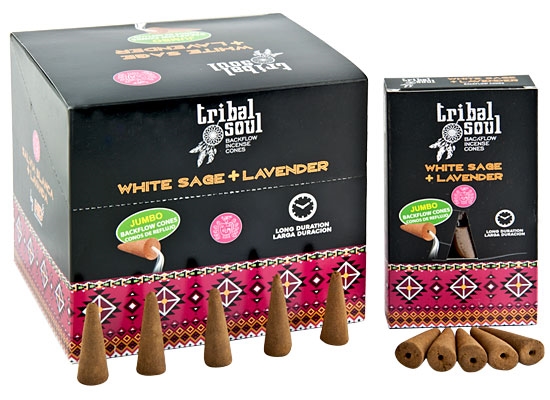 Tribal Soul fehér zsálya és levendula lefelé folyó természetes prémium füstölő